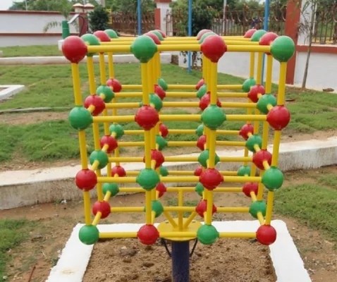 Crystal structure represented by ball and stick model at a built at a science park