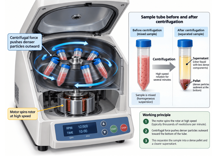 working of centrifuge