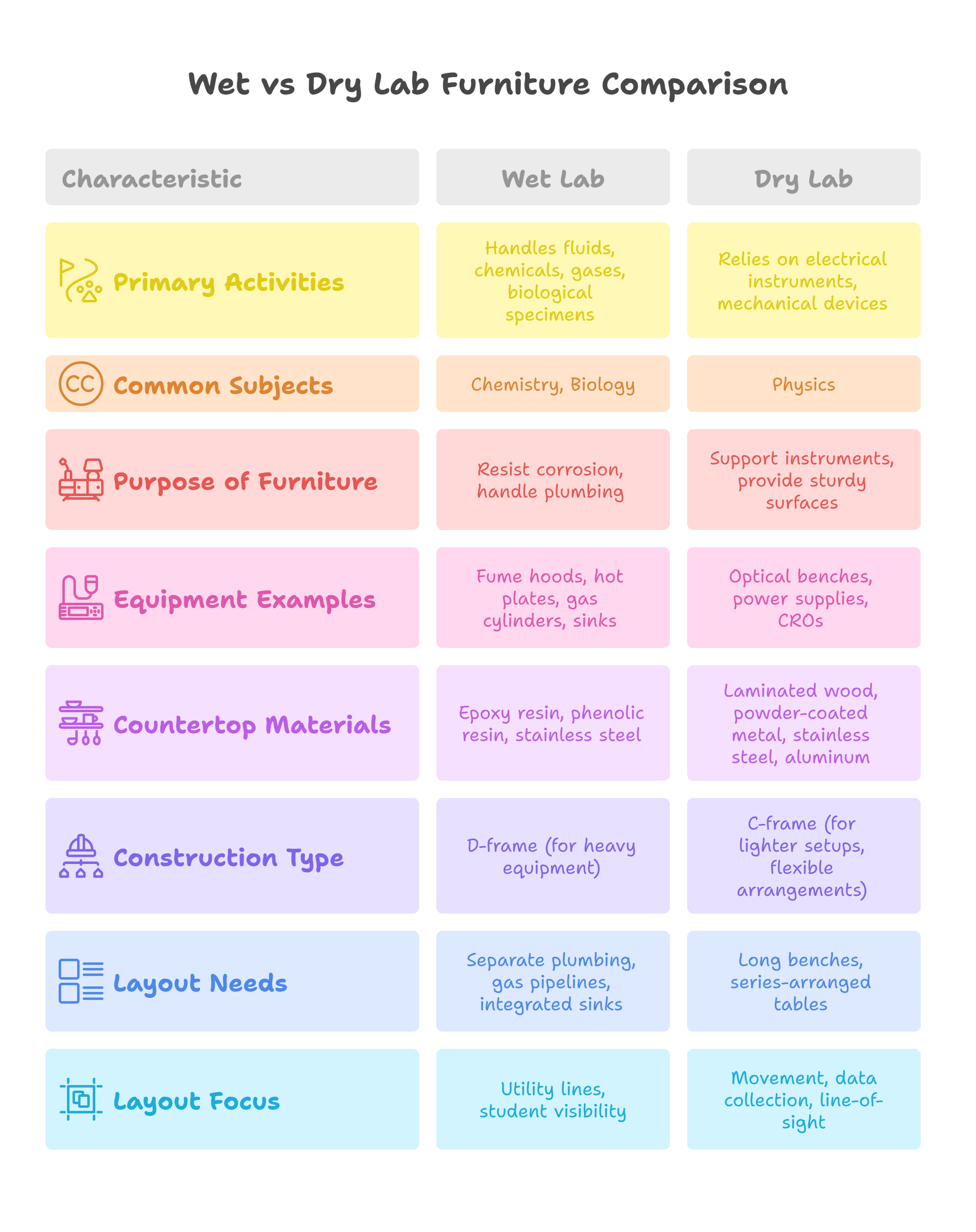 Wet vs Dry Lab Furniture in Schools: Chemistry vs Physics Lab