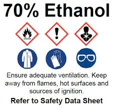 70% ethanol commonly used as a disinfectant in the lab is highly flammable