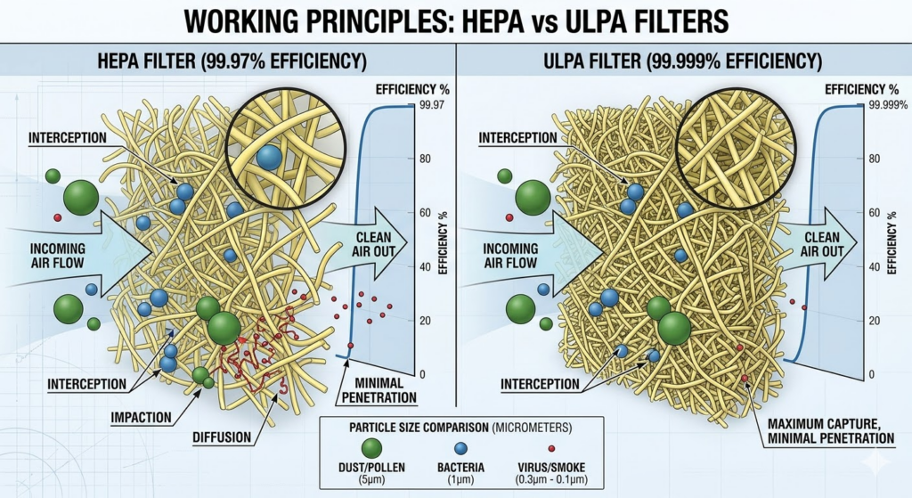 Working Principle of HEPA and ULPA filters