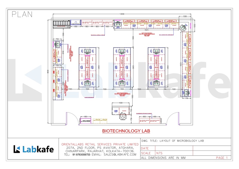 Biotechnology lab 2D layout preview