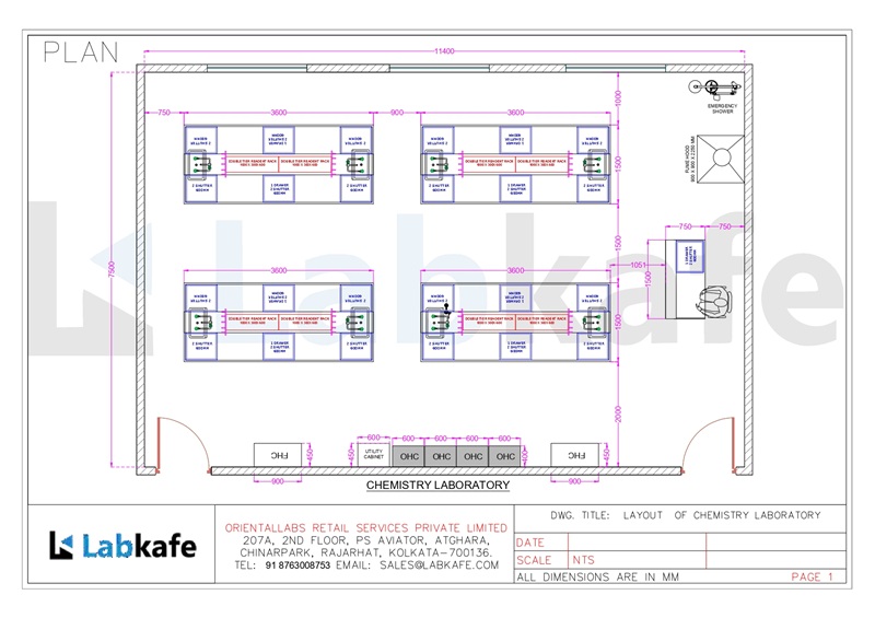 Chemistry lab 2D layout preview