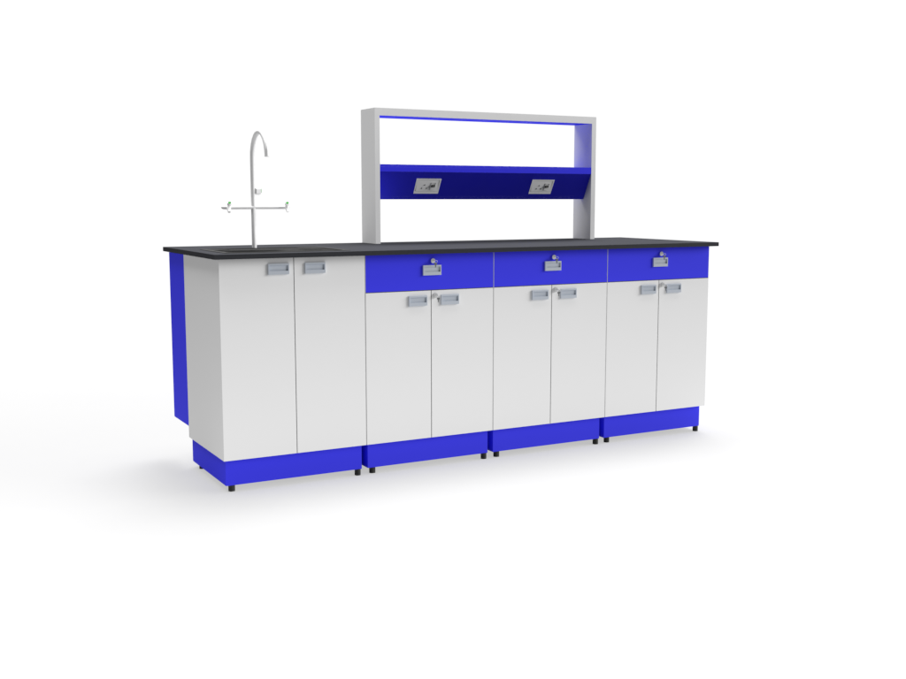 Skirting-type assembly lab table