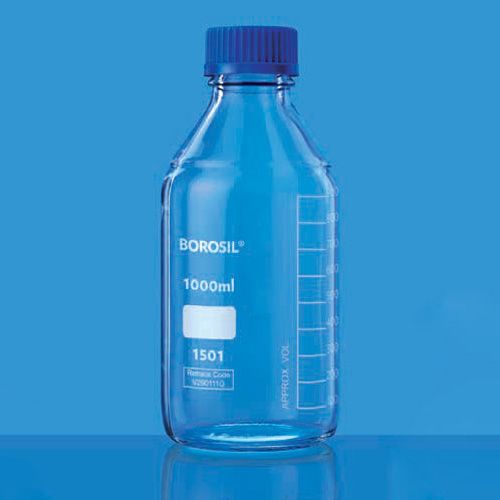 Borosil 1501018 Bottles, Reagent with screw cap and pouring ring, Graduated