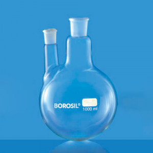 Borosil 4382A21 FLASK RB, 1 CN 24/29 & 1 PSN 14/23 I/C J