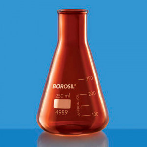Borosil 4989021 FLASKS CONICAL AMBER NM GR 250 ML