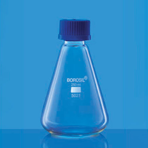 Borosil Flasks Conical With Screw Cap 1 L