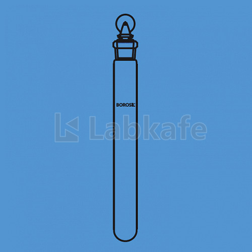 Borosil 9829012 Test Tube, Plain, With I/C Stopper, 50ml
