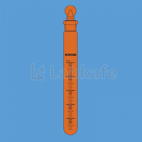 Borosil 9831008 Graduated Test tube, With I/C Stopper, Amber, 20ml