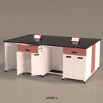 Dry Island workbench - 4 base cabinet CRCA-Made & BIFMA Certified by Labkafe