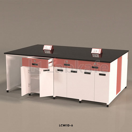 Dry Island workbench - 6 base cabinet CRCA-Made & ISO Certified by Labkafe