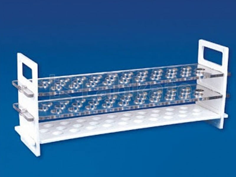 POLYLAB 77809 Test Tube Stand Polycarbonate 3-tier - 25 mm x 18 Tubes