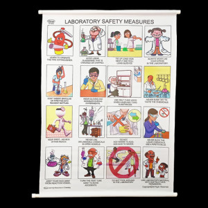 Educational Raxine Charts (Size 75x100cm); CHEMISTRY: GENERAL (White Raxine), Laboratory Safety Measures