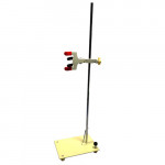 BURETTE STAND WITH CLAMP (Metallic), Superior Quality (Sheet Metal) Adjustable Base 7"x5"x24".