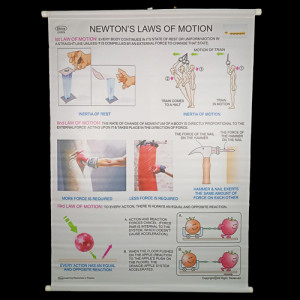 Educational Raxine Charts (Size 75x100cm); PHYSICS: MECHANICS (White Raxine), Newton's Laws of Motion