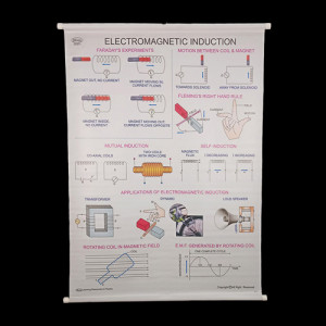 Educational Raxine Charts (Size 75x100cm); PHYSICS: ELECTRICITY & MAGNETISM (White Raxine), Electro magnetic Induction