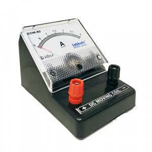 AMMETER (EDM-80) SQUARE Dial, Moving Coil, DC with Desk Stand Range 0-3Amp.