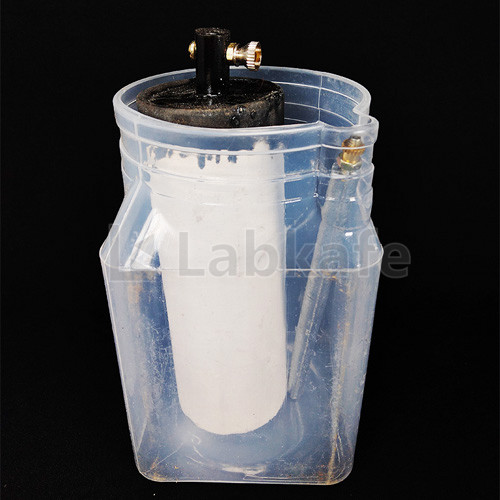 LECLANCHE CELL (Complete), Includes Filled Porous Pot, Zinc Rod & Plastic Jar (Without Chemicals).