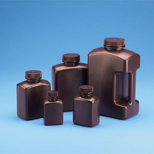 Tarsons 583430 HDPE 250ml Amber Rectangular Bottle - Pack of 12