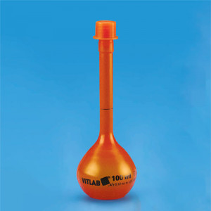 Tarsons 323130 PMP (TPX) 50ml Amber Volumetric Flask Class A