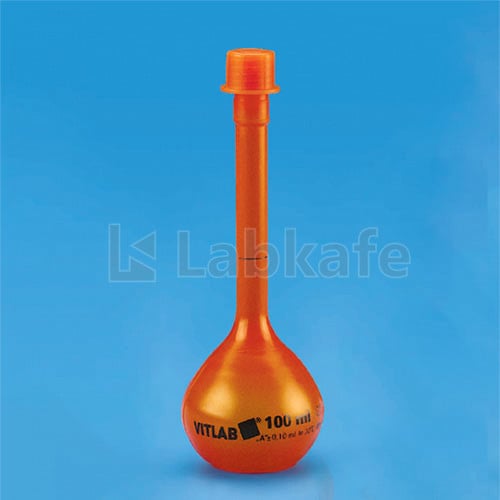 Tarsons 323130 PMP (TPX) 50ml Amber Volumetric Flask Class A