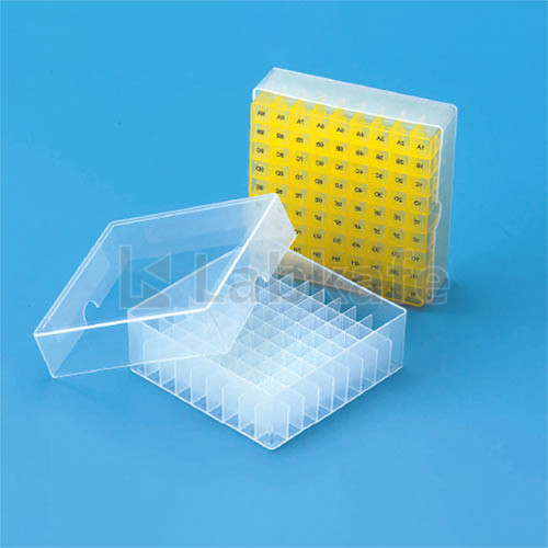 Tarsons 212070 PP Autoclavable 81 places Cryo Cube Box Lift off Lid - Pack of 4