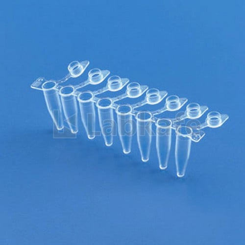 Tarsons 610090 PP Autoclavable Ultra Clear Maxiamp 0.2ml Tubes Strips with attached Cap  - Pack of 120