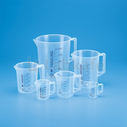 Tarsons 431080 PP Autoclavable 2000ml Measuring Beaker with Handle - Pack of 4
